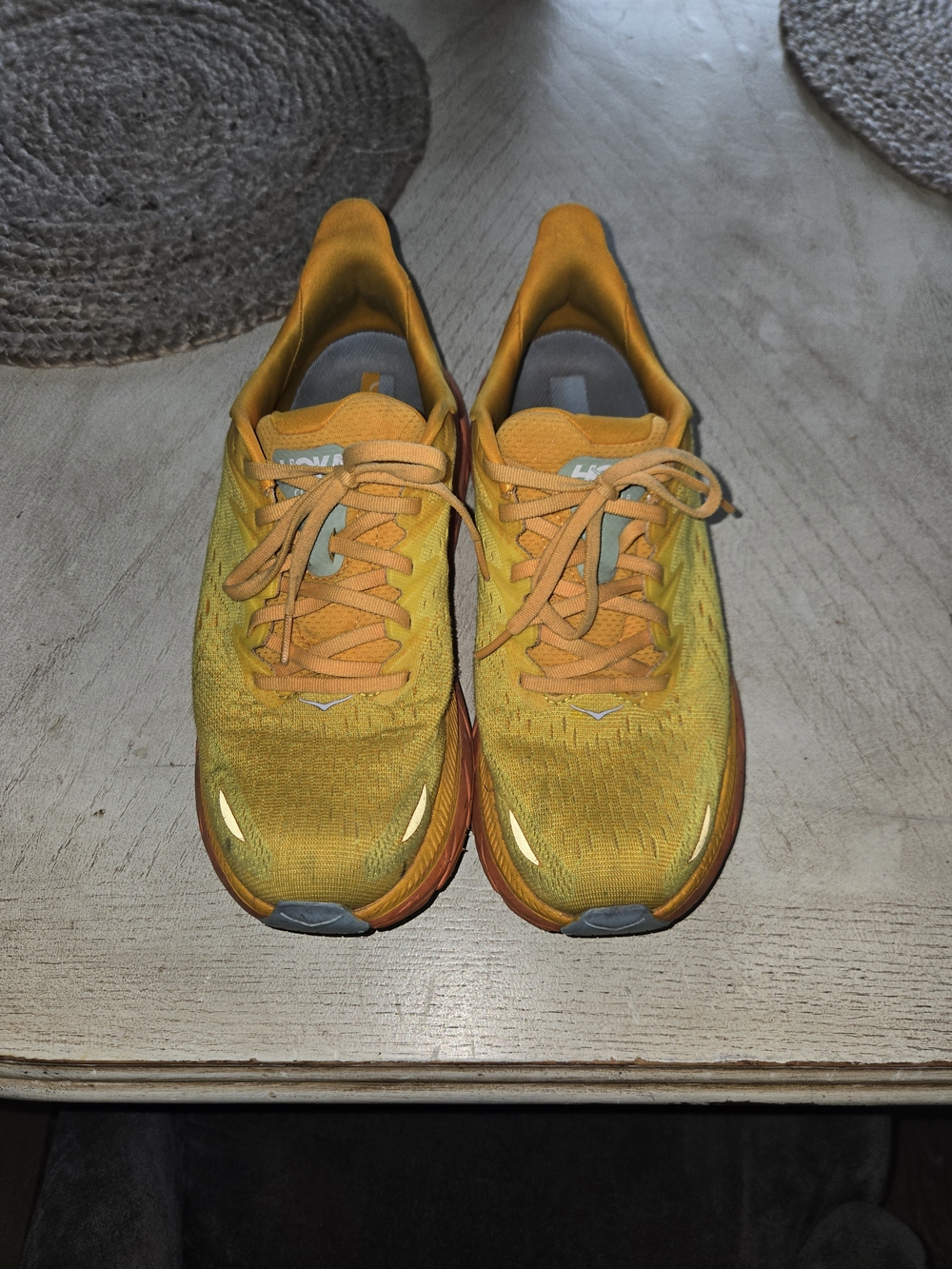 Hoka One One Men's Yellow Orange Athletic Running Shoes
